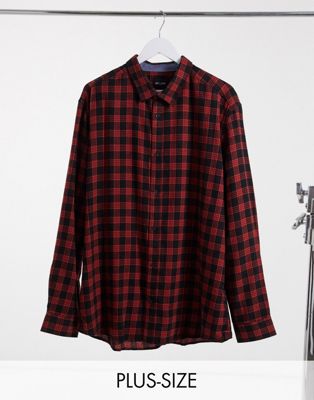 plus size red check shirt