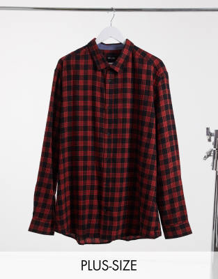 plus size red check shirt