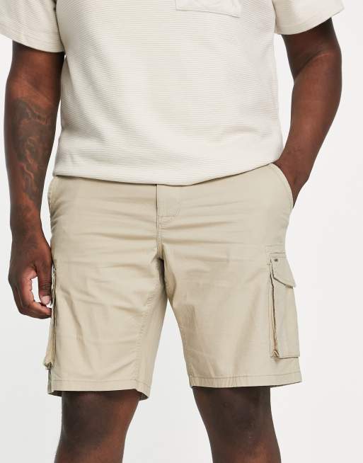 Only & Sons Plus slim fit cargo shorts in beige