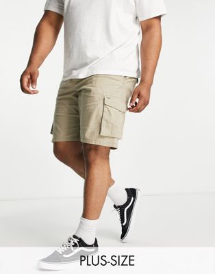 Only & Sons Plus cargo shorts in tan