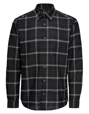 Only & Sons Plus check shirt in navy