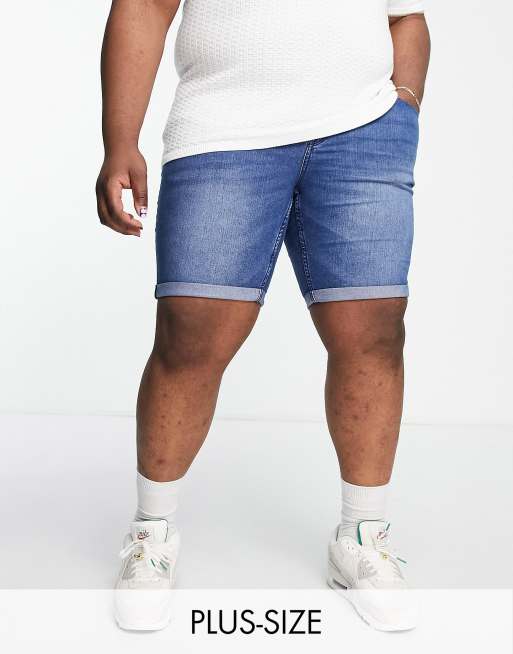 Mens plus sale size denim shorts