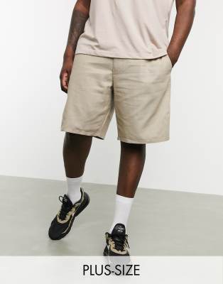 plus size linen blend shorts