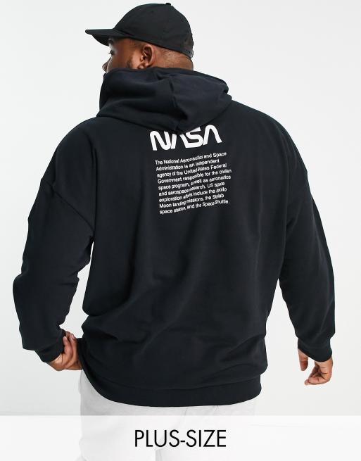Only Sons Plus Oversized hoodie met NASA print in zwart ASOS
