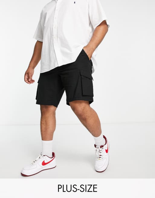 Only & Sons – Plus – Svarta cargoshorts