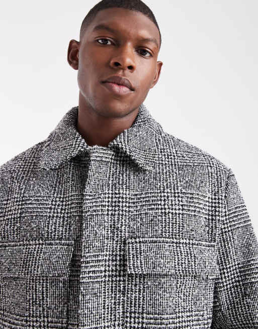 ONLY & SONS pocket detail short jacket in houndstooth | ASOS