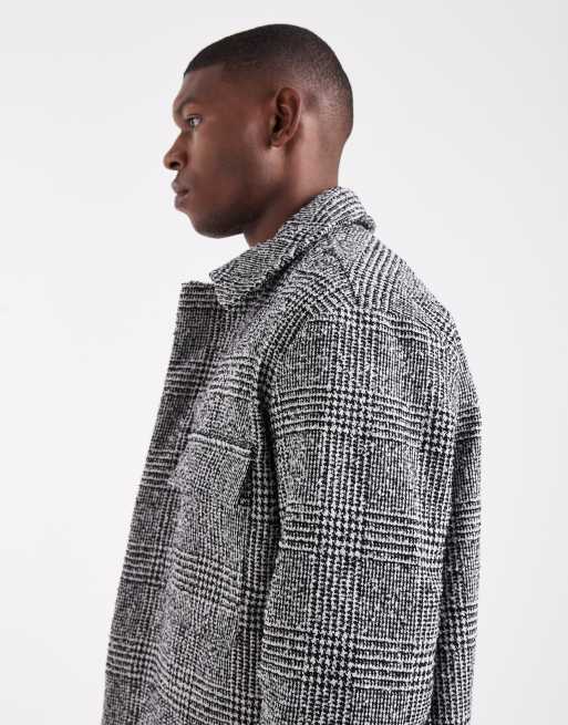 ONLY & SONS pocket detail short jacket in houndstooth