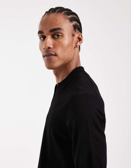 ONLY & SONS - Polo décontracté à col fendu - Noir, 4 de 5