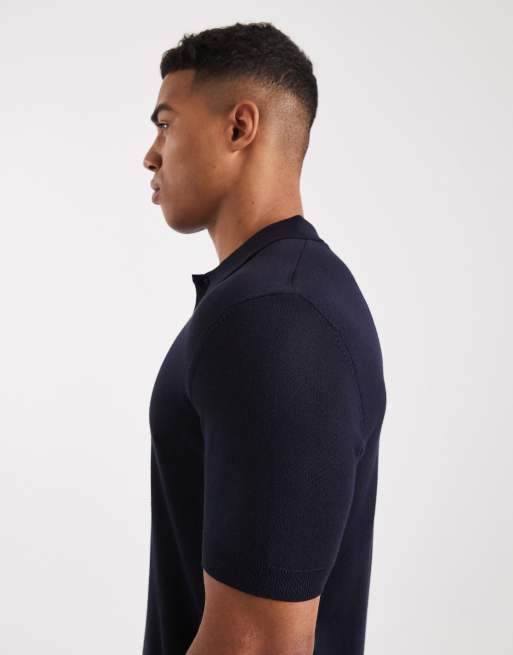 Only & Sons - Polo en maille - Bleu marine, 4 de 5