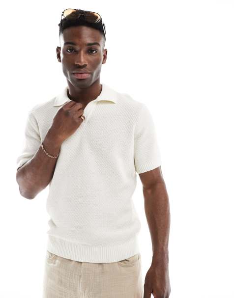 ONLY & SONS - Polo en maille - Crème - view 1
