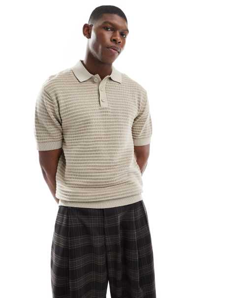 ONLY & SONS - Polo in maglia color panna e salvia - view 1
