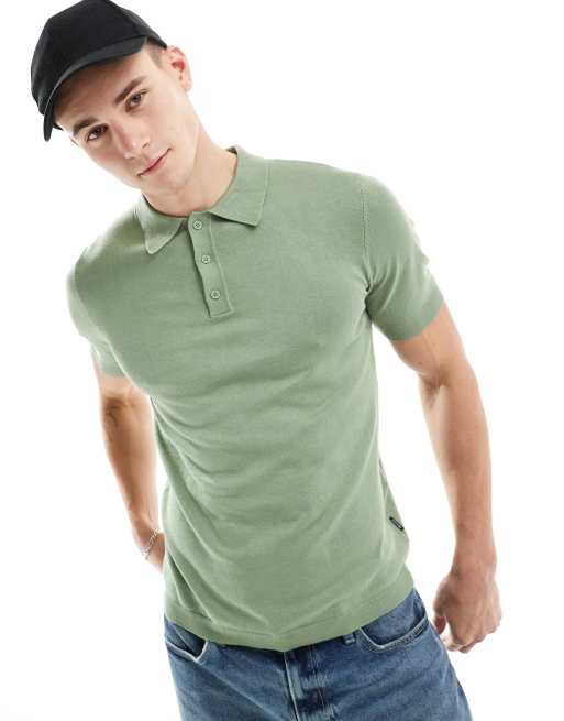 ONLY & SONS - Polo in maglia verde salvia 