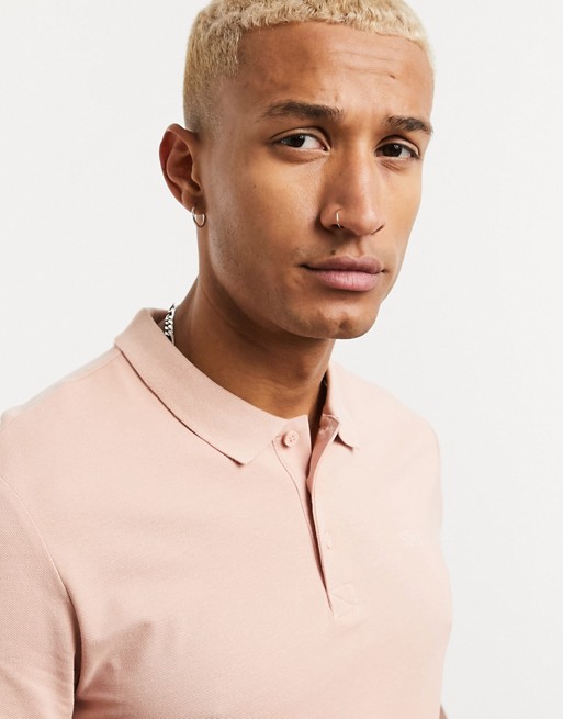 Only & Sons polo in pique pink