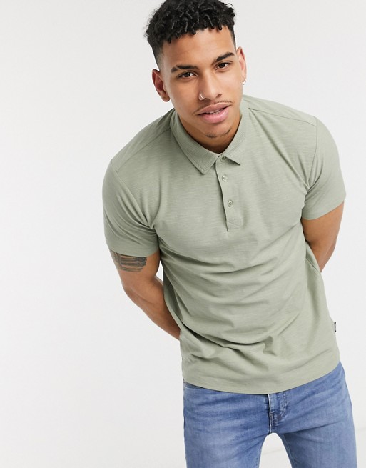 Only & Sons polo in texture green
