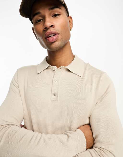ONLY & SONS - Polo manches longues en maille - Beige, 2 de 4
