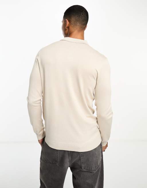 ONLY & SONS - Polo manches longues en maille - Beige, 3 de 4
