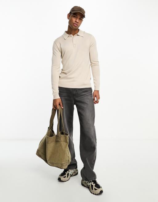 ONLY & SONS - Polo manches longues en maille - Beige, 4 de 4