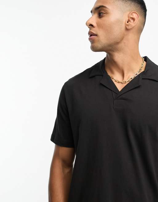 Only & Sons - Polo nera con rever, 2 di 4