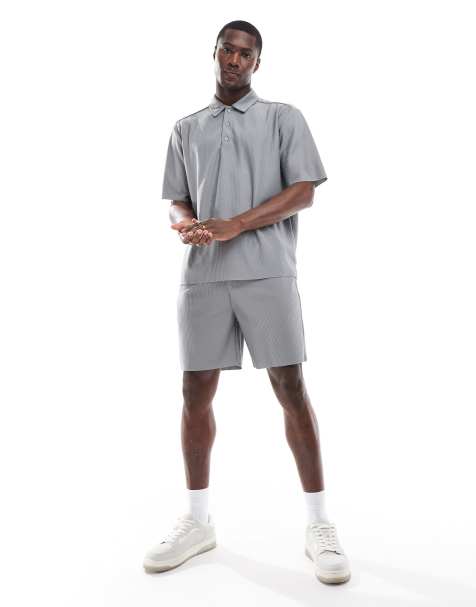 ONLY & SONS - Polo oversize d'ensemble plissé - Gris - view 1
