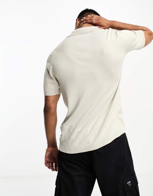 Only & Sons – Polohemd aus Strick in Beige, 4 von 4
