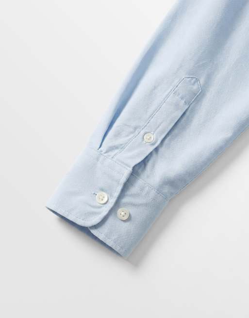 ONLY & SONS poplin cotton long sleeve shirt in light blue, 8 of 9