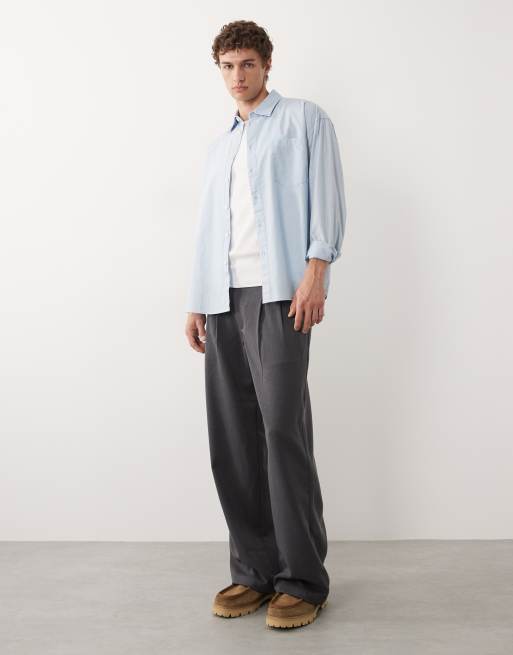 Only & Sons - Poplin overhemd van katoen met lange mouwen in lichtblauw, 2 van 7