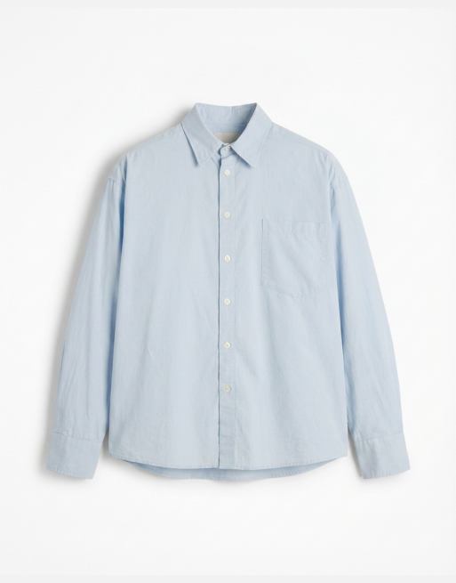 Only & Sons - Poplin overhemd van katoen met lange mouwen in lichtblauw, 6 van 7