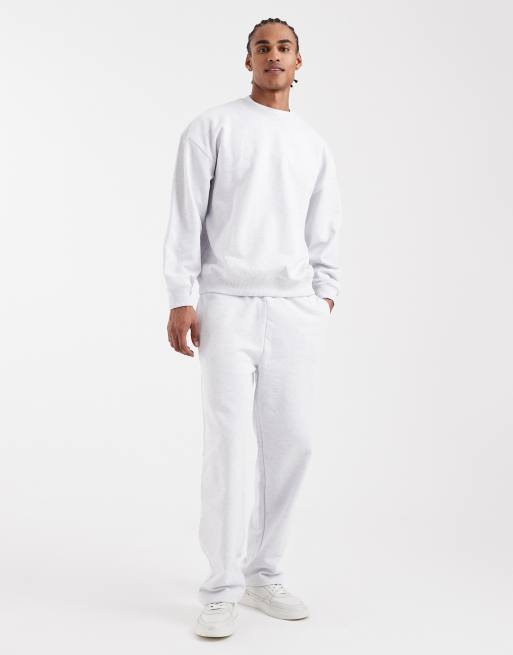 ONLY & SONS premium 400gsm heavyweight oversized fit crew neck sweatshirt in light gray - part of a set, 3 of 5