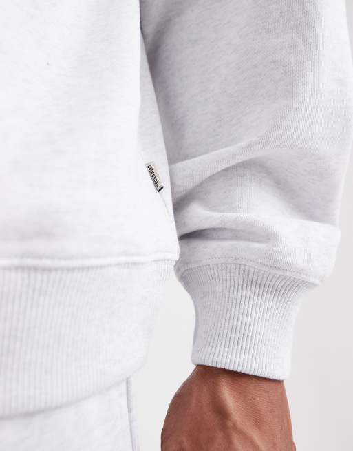 ONLY & SONS premium 400gsm heavyweight oversized fit crew neck sweatshirt in light gray - part of a set, 5 of 5