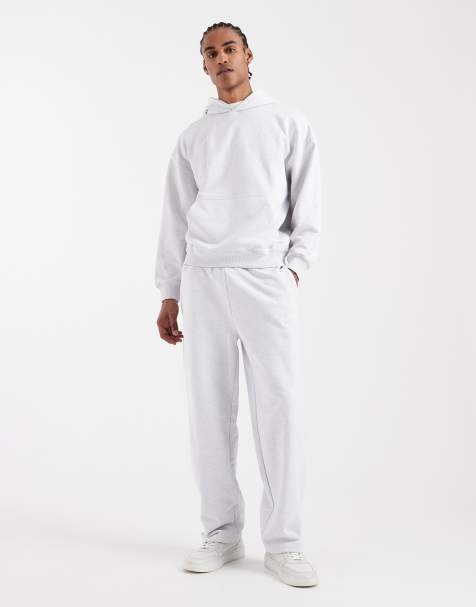 ONLY & SONS premium 400gsm heavyweight loose fit jogger co-ord in light grey