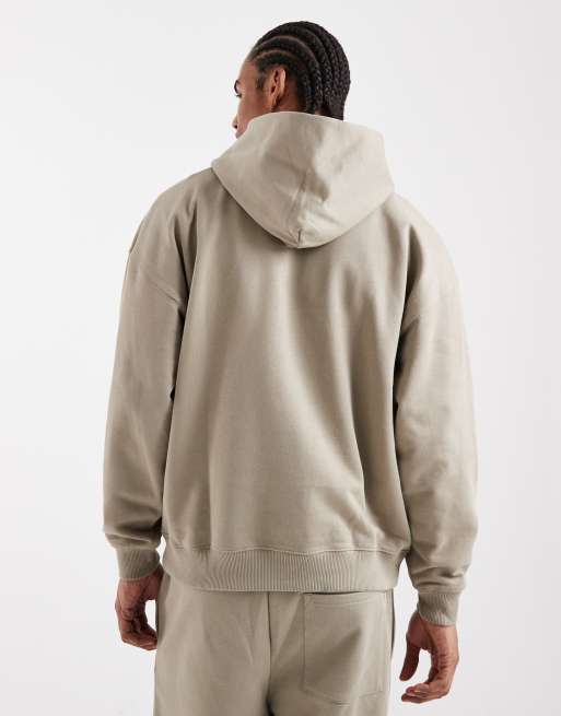 ONLY & SONS – Premium – Ljusbeige, kraftig huvtröja i oversize i 400gsm, del av set, 3 av 5