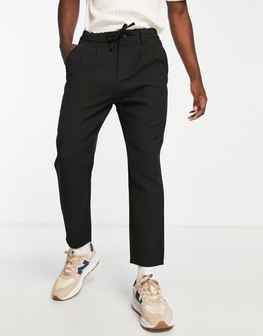 Smart black cropped clearance trousers