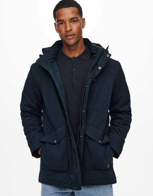 Only & sons padded on sale parka