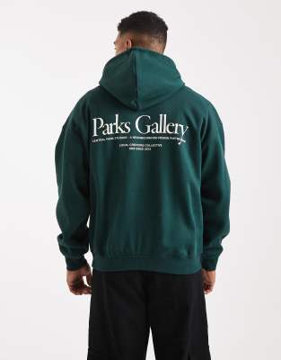Only & Sons Printed Hoodie In Green