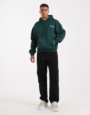 Only & Sons Printed Hoodie In Green