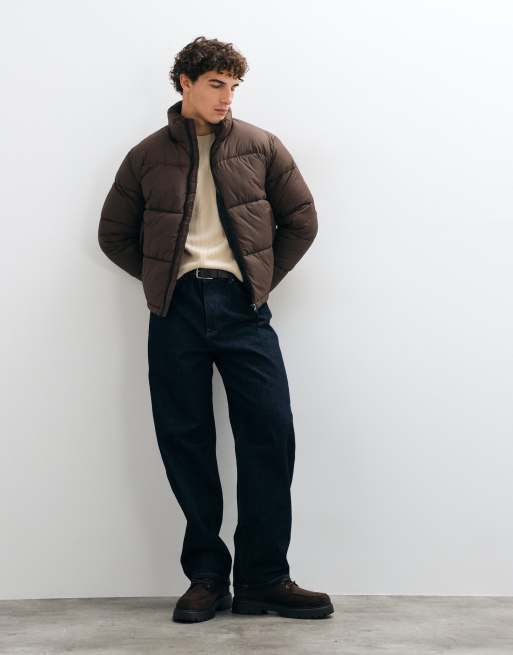 ONLY & SONS puffer jacket in chocolate, 2 of 5