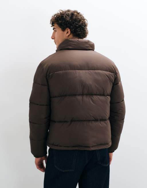 ONLY & SONS puffer jacket in chocolate, 4 of 5