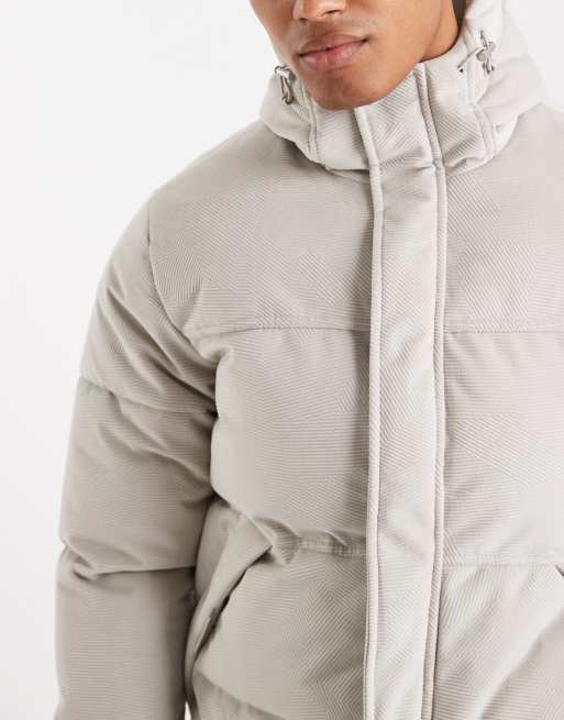 ONLY & SONS – Pufferjacke in Creme mit Kordelzug und Kapuze, 5 von 5