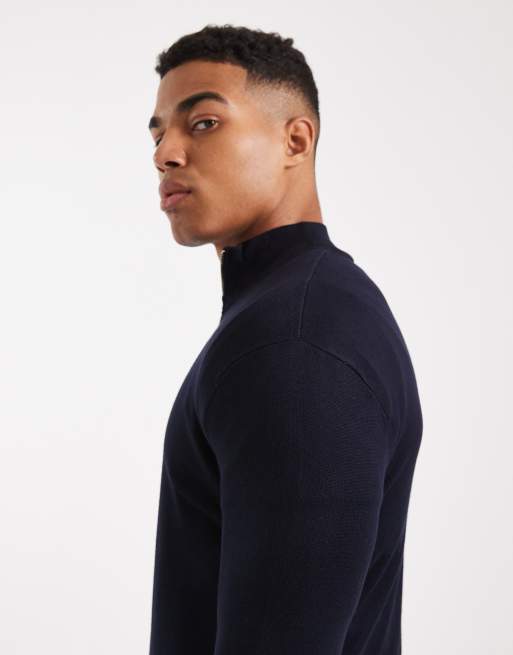 ONLY & SONS - Pull à col zippé - Bleu marine, 4 de 5
