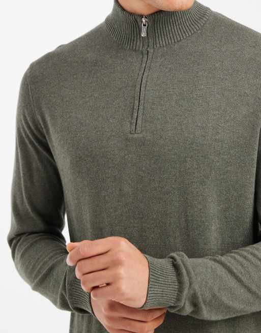 ONLY & SONS - Pull à col zippé en maille - Kaki, 5 de 5