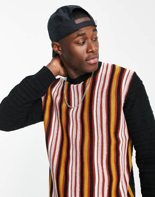 Only & Sons - Pull à motif vertical - Multicolore