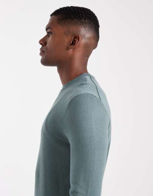 ONLY & SONS - Pull classique en maille à col ras de cou - Sarcelle, 5 de 5