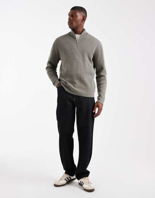 Only & Sons - Pull en maille à fermeture éclair partielle - Gris sauge, 2 de 5