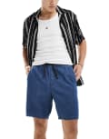[ONLY & SONS] Only & Sons pull on denim shorts in mid blue S Medium blue denim