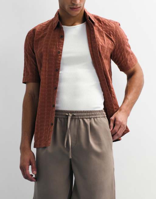 ONLY & SONS pull on pleated shorts in light brown, 6 of 7