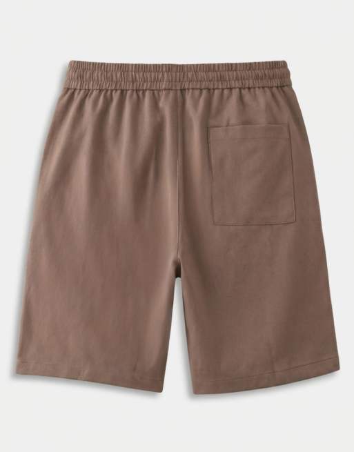 ONLY & SONS pull on plisserade shorts i ljusbrun, 8 av 10