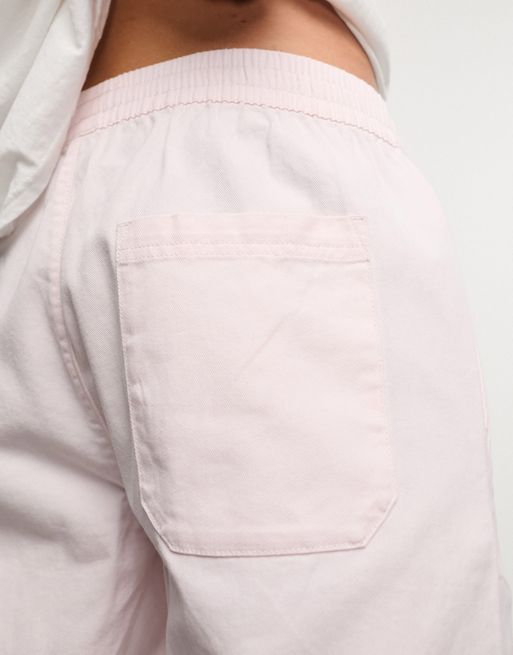 Only & Sons pull on twill short in pink | ASOS