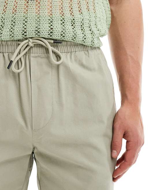 ONLY & SONS pull on twill short in sage, 5 of 5