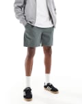 [ONLY & SONS] ONLY & SONS pull on twill shorts in dark teal-Green XS Balsam green