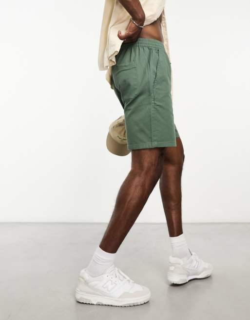 Only & Sons pull on twill shorts in khaki